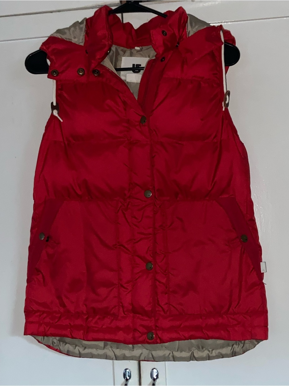 Burton Red Puffer Vest with Snap Front